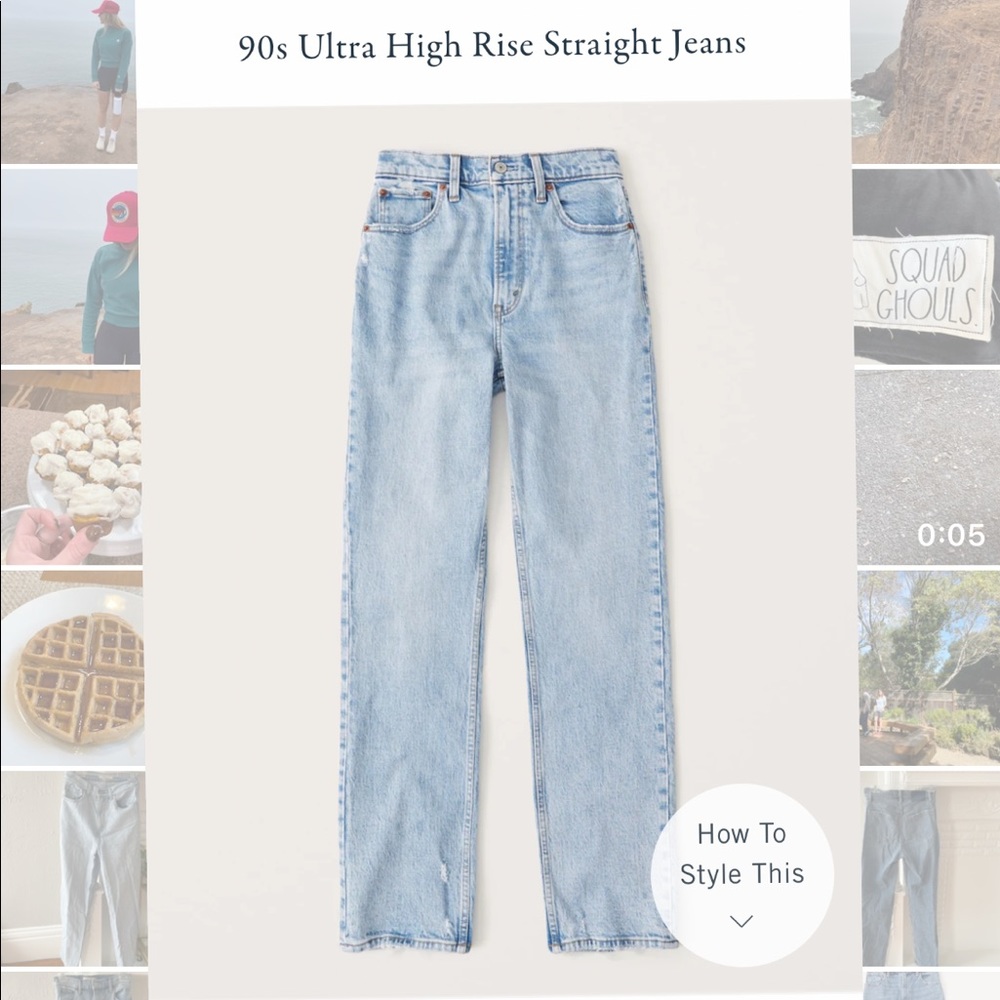 Abercrombie 90s Ulta High-Rise Straight Jeans- Light Wash- size 26 long